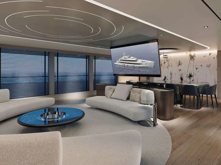 AXA Radez 49m - main saloon TV lounge AXA Radez 49m - main saloon TV lounge
