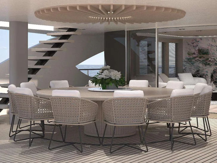 ORIY Radez 49m - sky deck alfresco dining area ORIY Radez 49m - sky deck alfresco dining area