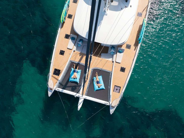 SPIRIT OF PONANT Lagoon Seventy 7 - foredeck top aerial shot SPIRIT OF PONANT Lagoon Seventy 7 - foredeck top aerial shot