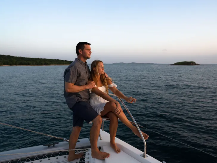 CHANGES IN LATITUDES Leopard 50 - guests enjoying the view of the BVI CHANGES IN LATITUDES Leopard 50 - guests enjoying the view of the BVI