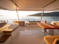 ARIVA Fountaine Pajot Power 67 - flybridge lounge and dining area ARIVA Fountaine Pajot Power 67 - flybridge lounge and dining area