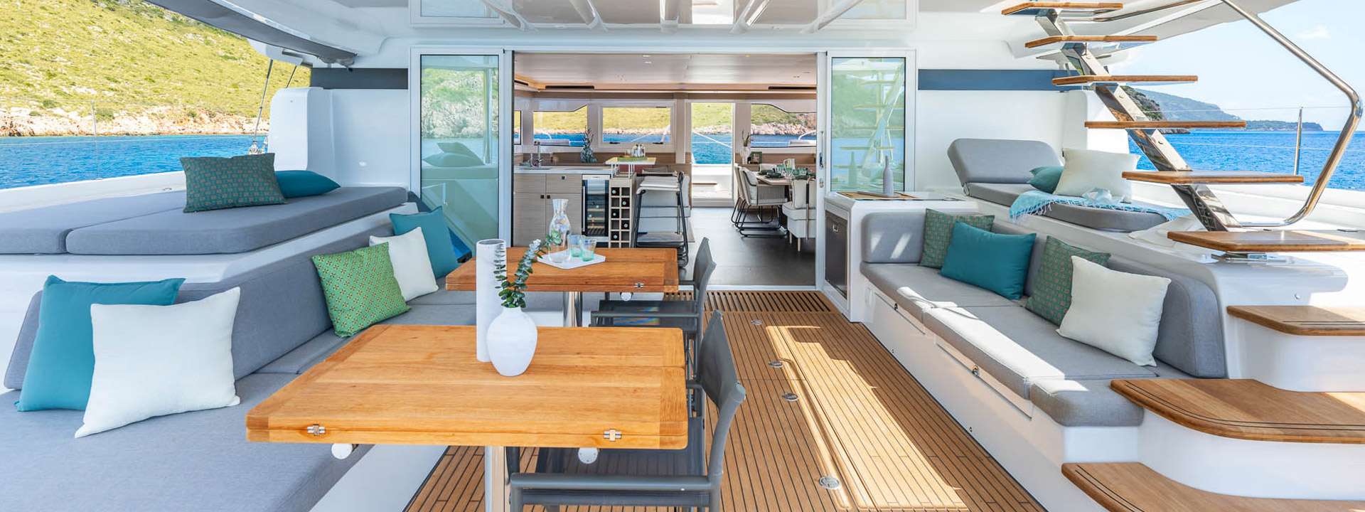 WISH Lagoon 60 - aft deck alfresco dining area