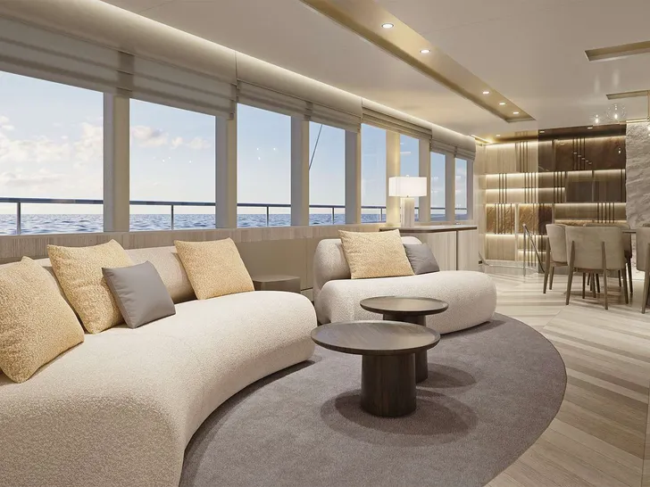 AD ASTRA Custom Sailing Yacht 52m - main saloon lounge AD ASTRA Custom Sailing Yacht 52m - main saloon lounge