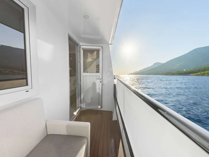 PREMIER Custom 55m Superyacht - master cabin private balcony PREMIER Custom 55m Superyacht - master cabin private balcony