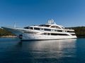 PREMIER Custom 55m Superyacht - side profile anchored PREMIER Custom 55m Superyacht - side profile anchored