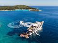 PREMIER Custom 55m Superyacht - aerial shot with the water toys PREMIER Custom 55m Superyacht - aerial shot with the water toys