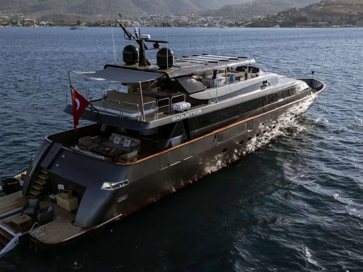 GULSAH Baglietto 36m - anchored aft shot GULSAH Baglietto 36m - anchored aft shot