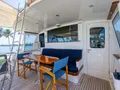 MAGIC TUTCH Hinckley Hunt Ocean 80 - aft deck alfresco dining area MAGIC TUTCH Hinckley Hunt Ocean 80 - aft deck alfresco dining area