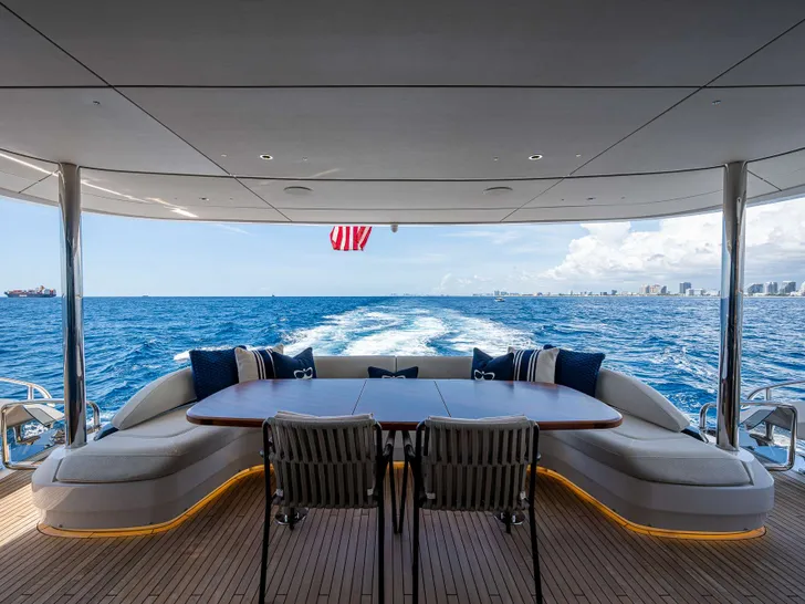 &R Princess Y95 - aft deck alfresco dining area &R Princess Y95 - aft deck alfresco dining area