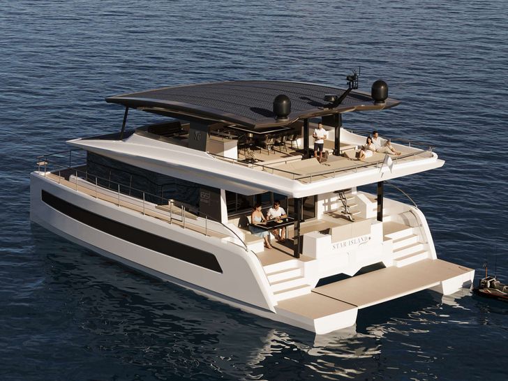 STAR ISLAND VisionF 65 - anchored aft shot STAR ISLAND VisionF 65 - anchored aft shot