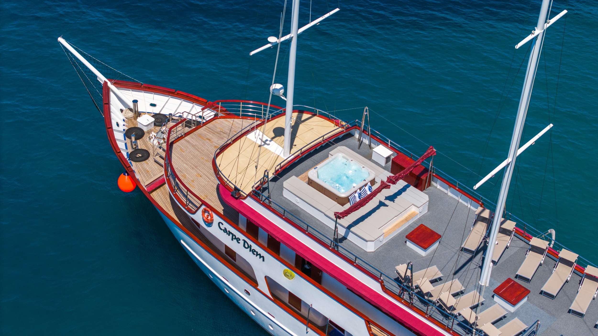Charter Yacht CARPE DIEM - Custom Aluminum Cutter 118 - 16 Cabins - Trogir - Split - Hvar - Dubrovnik - Croatia