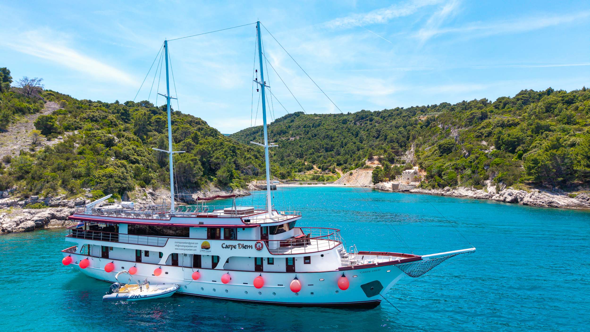 Charter Yacht CARPE DIEM - Custom Aluminum Cutter 118 - 16 Cabins - Trogir - Split - Hvar - Dubrovnik - Croatia