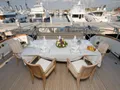 AZURE ONE Falcon 30m - aft deck alfresco dining area AZURE ONE Falcon 30m - aft deck alfresco dining area