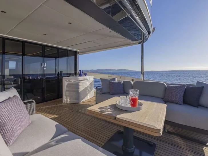 AZUR Absolute Navetta 75 - main aft deck lounge AZUR Absolute Navetta 75 - main aft deck lounge