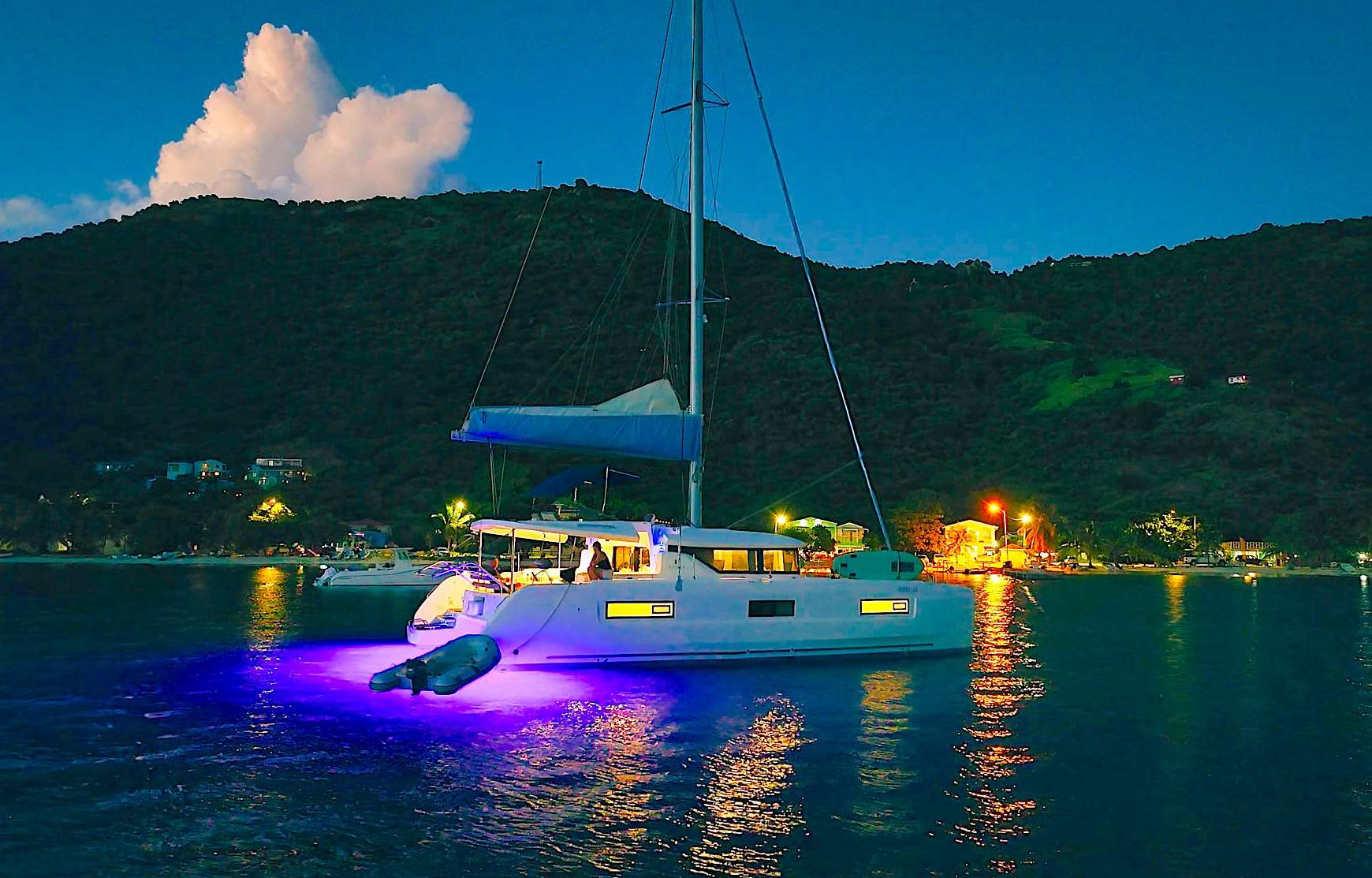 KERRY LEE Lagoon 46 - anchored at night