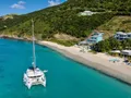 KERRY LEE Lagoon 46 - aerial shot while anchored near the beach KERRY LEE Lagoon 46 - aerial shot while anchored near the beach