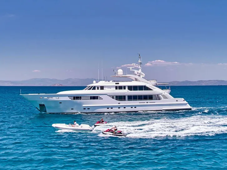 OASIS ISA 47m - cruising with the tender and jet skis OASIS ISA 47m - cruising with the tender and jet skis
