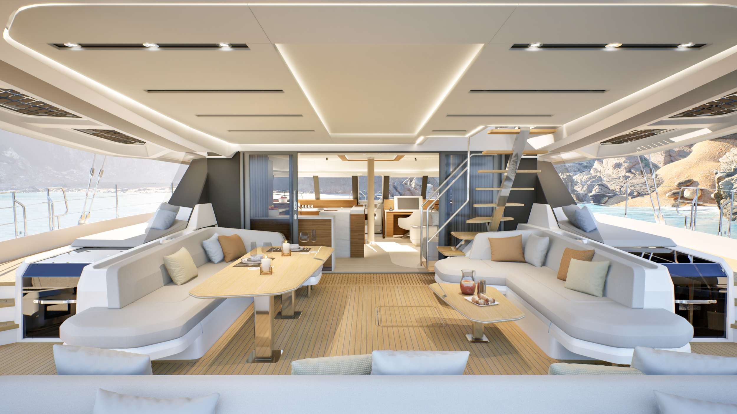 NARGIZA(Winters)Fountaine Pajot FPY 70S - main aft deck amenities