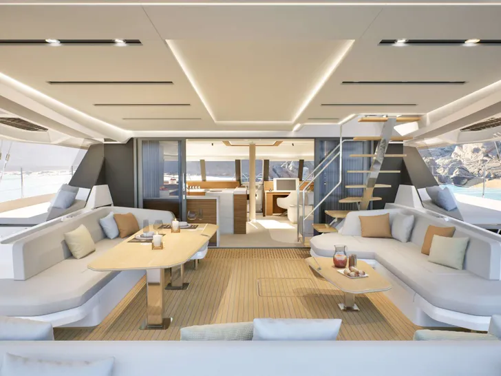 NARGIZA(Winters)Fountaine Pajot FPY 70S - main aft deck amenities NARGIZA(Winters)Fountaine Pajot FPY 70S - main aft deck amenities