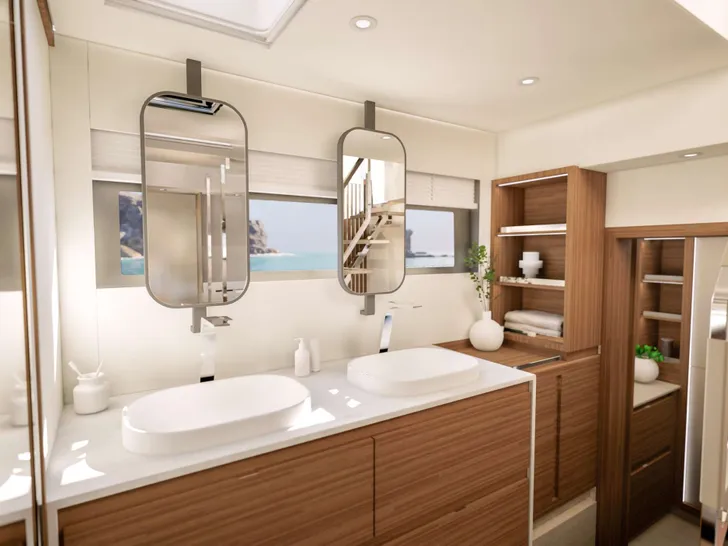 NARGIZA(Winters)Fountaine Pajot FPY 70S - master cabin bathroom NARGIZA(Winters)Fountaine Pajot FPY 70S - master cabin bathroom