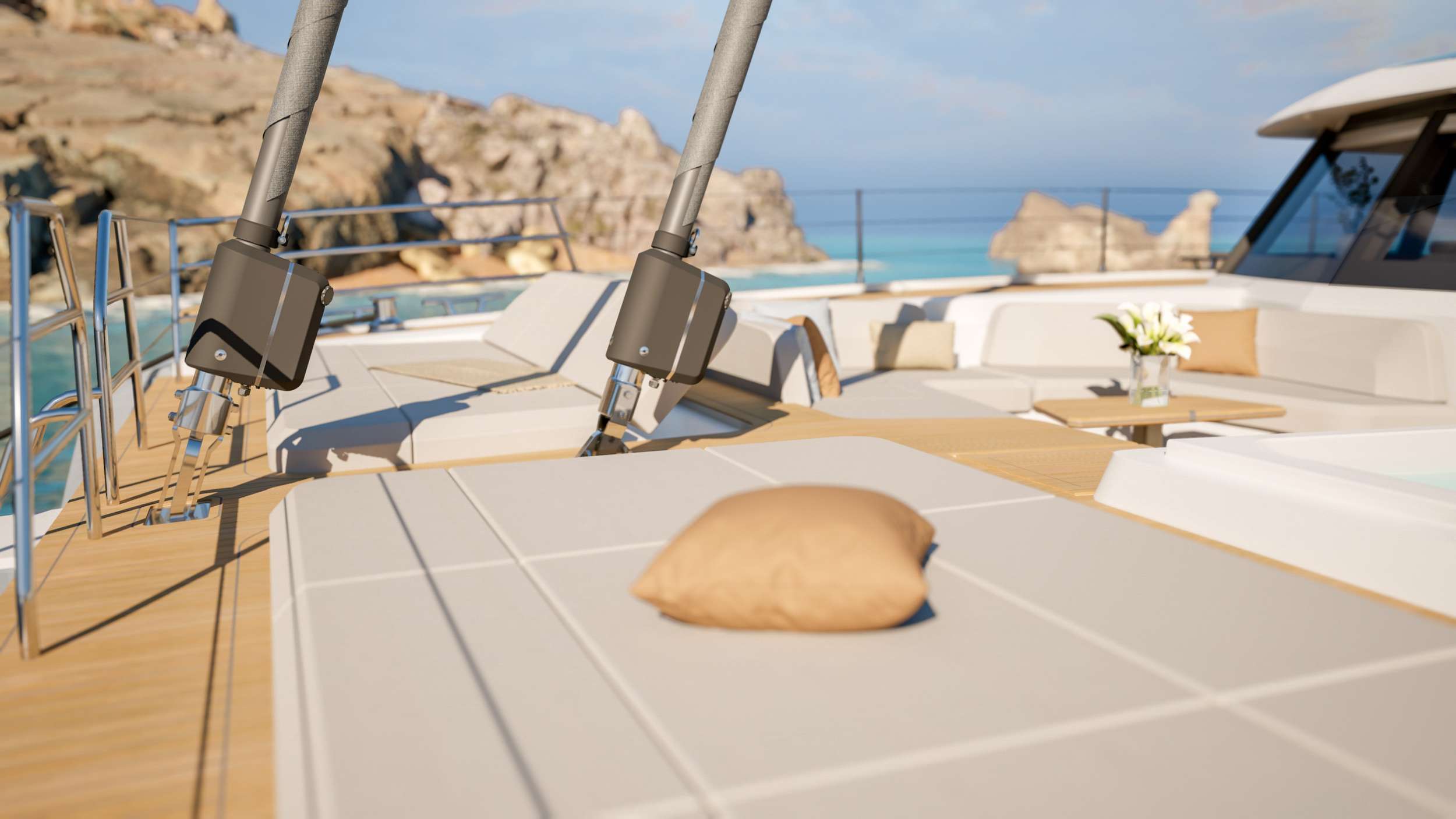 NARGIZA(Winters)Fountaine Pajot FPY 70S - foredeck sunbathing area