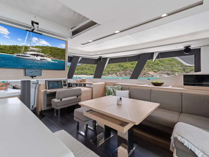 NEHALENNIA Fountaine Pajot Samana - main salon and dining area NEHALENNIA Fountaine Pajot Samana - main salon and dining area
