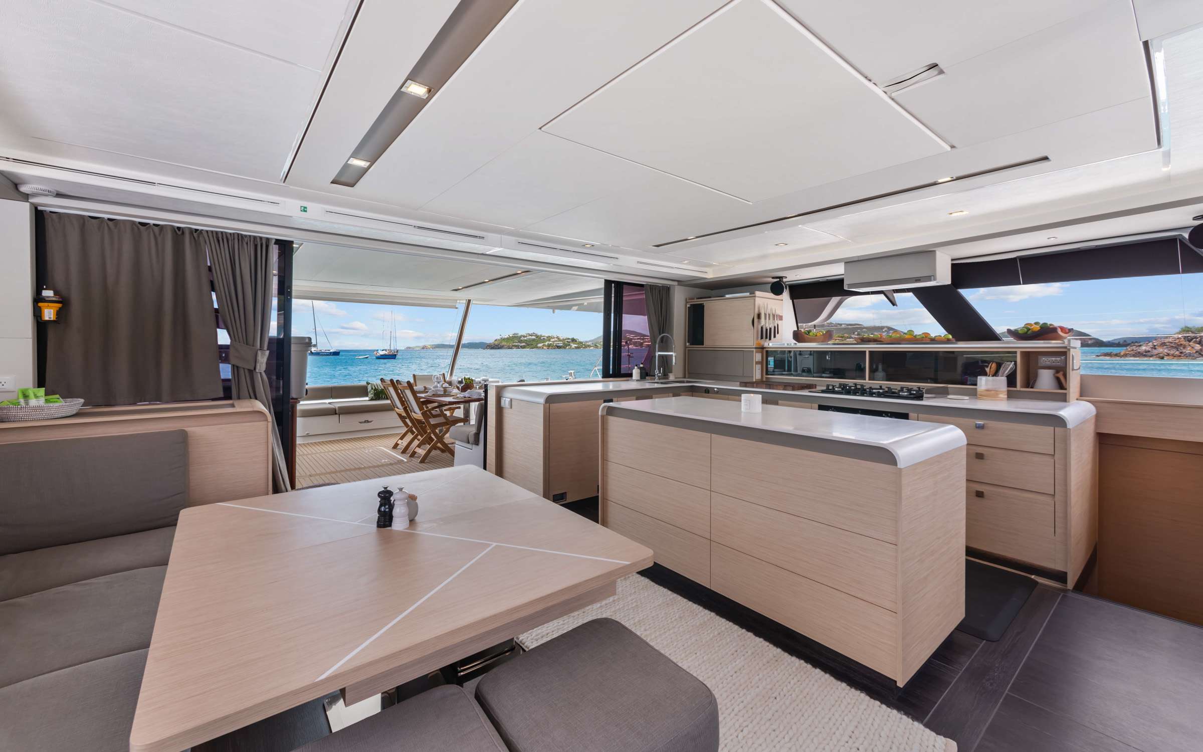 NEHALENNIA Fountaine Pajot Samana - salon and galley