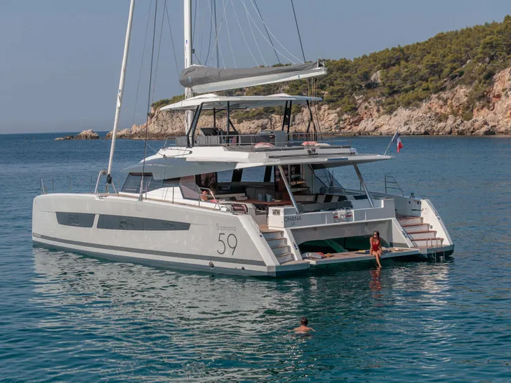 NEHALENNIA Fountaine Pajot Samana - exterior aft view NEHALENNIA Fountaine Pajot Samana - exterior aft view