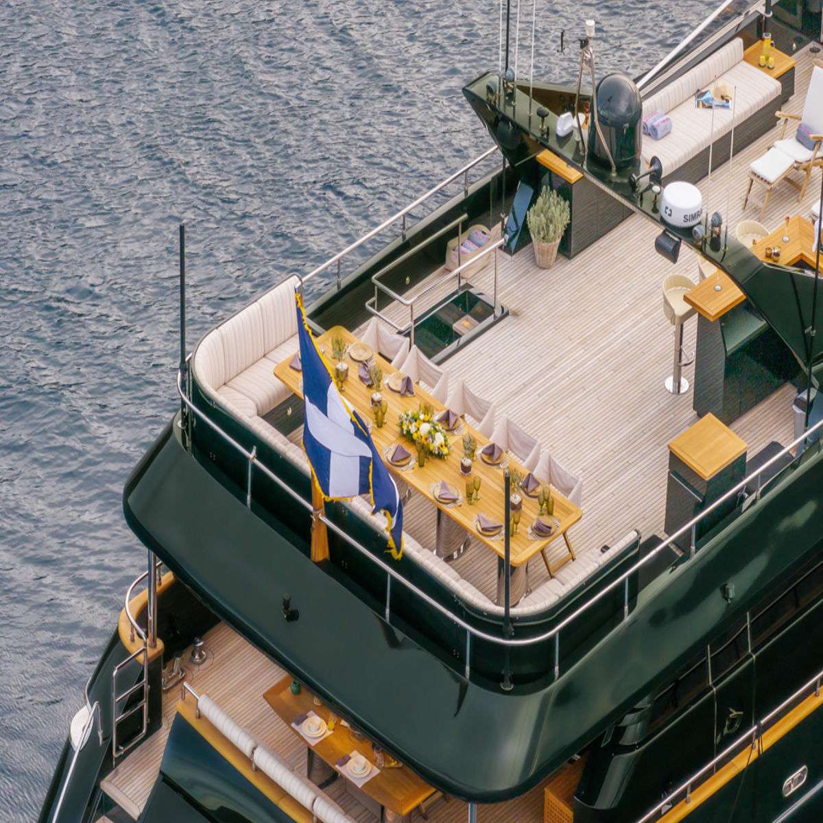CAN'T REMEMBER Tecnomar 35m - sundeck aft alfresco dining area