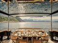 CAN'T REMEMBER Tecnomar 35m - main aft deck alfresco dining area CAN'T REMEMBER Tecnomar 35m - main aft deck alfresco dining area