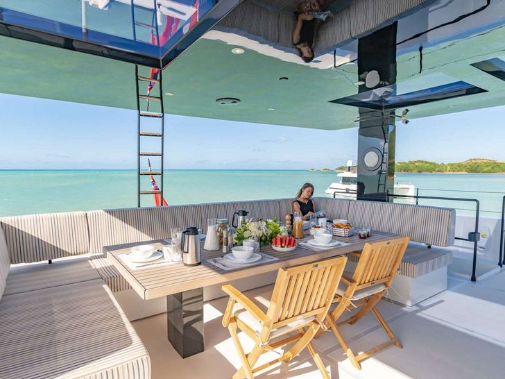 ORCA Sunreef Supreme 68 Power - flybridge dining area ORCA Sunreef Supreme 68 Power - flybridge dining area