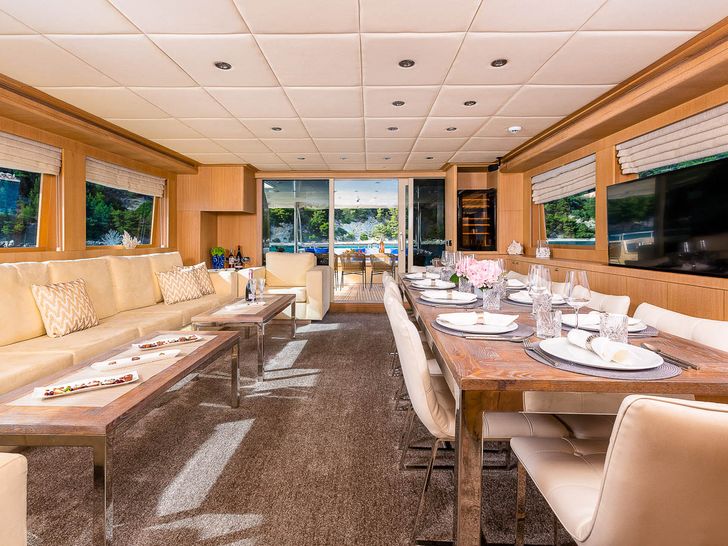 GRACE - Aegean Yachts 28m Indoor Dining GRACE - Aegean Yachts 28m Indoor Dining