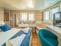 RIVA Custom 48m - master cabin bed and seating area RIVA Custom 48m - master cabin bed and seating area