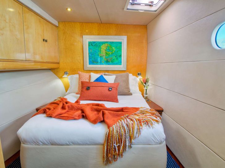 The forward queen berth guest suite The forward queen berth guest suite