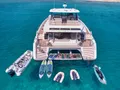 ELLY Fountaine Pajot Power 67 - aft shot with the water toys ELLY Fountaine Pajot Power 67 - aft shot with the water toys