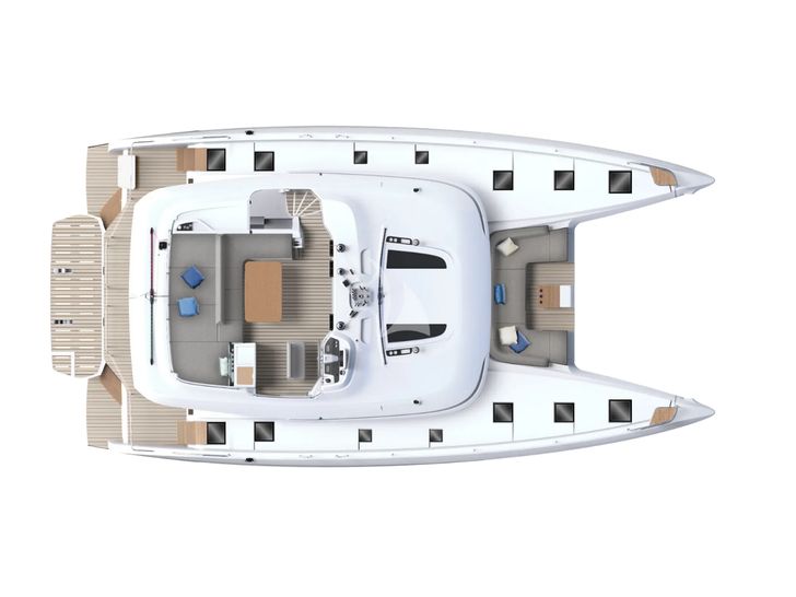 PRINCESS S Lagoon 55 - flybridge layout PRINCESS S Lagoon 55 - flybridge layout