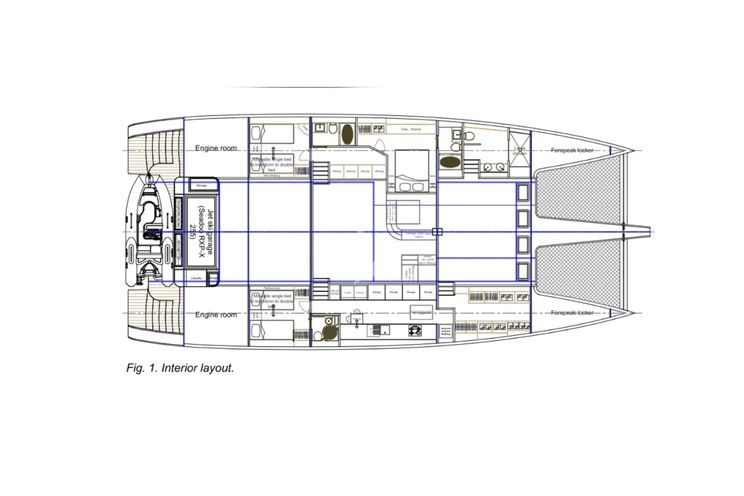 Layout for HOUBARA Sunreef 82 DD - cabin deck layout