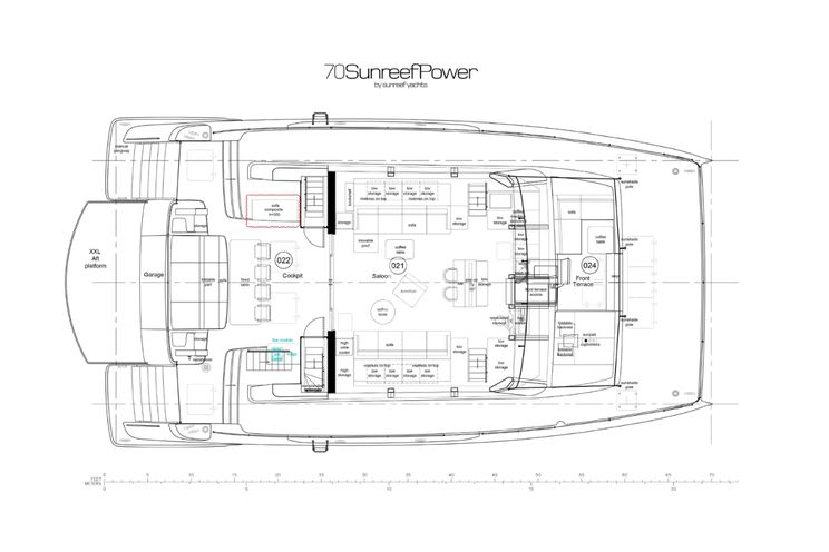 Layout for GIGI Sunreef 70 Power - saloon layout