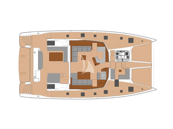 CORE Fountaine Pajot Power 67 - main deck layout CORE Fountaine Pajot Power 67 - main deck layout