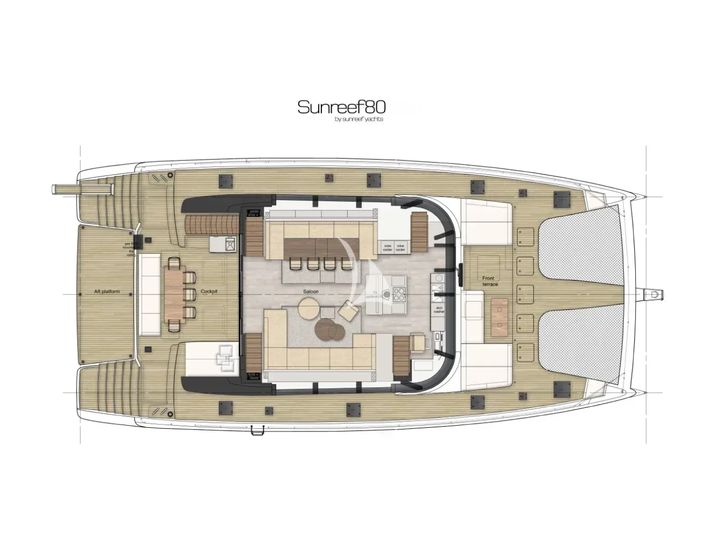 VIVA LA VIDA Sunreef 80 - main deck layout VIVA LA VIDA Sunreef 80 - main deck layout