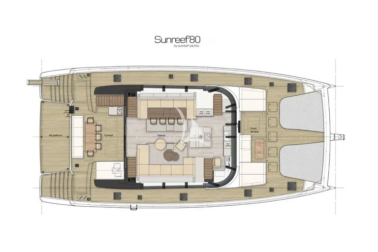 Layout for VIVA LA VIDA Sunreef 80 - main deck layout