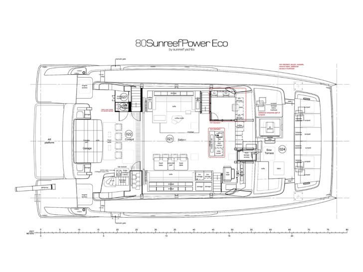 MATTEA Sunreef 80 Power - main deck layout MATTEA Sunreef 80 Power - main deck layout