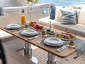 CHERRY Pershing 8X - aft deck dining set up CHERRY Pershing 8X - aft deck dining set up