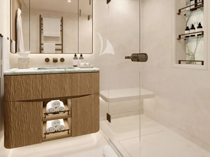 QU2 Amels 60 - twin cabin 1 bathroom QU2 Amels 60 - twin cabin 1 bathroom