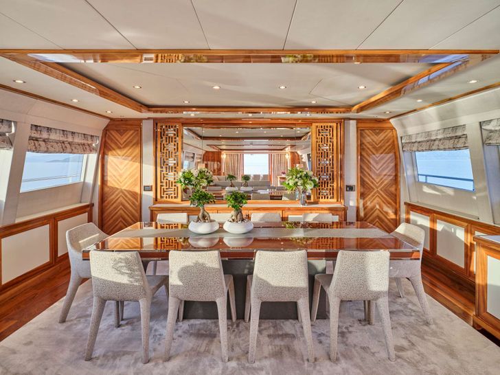 DRAGON Guy Couach 37m - main dining area DRAGON Guy Couach 37m - main dining area
