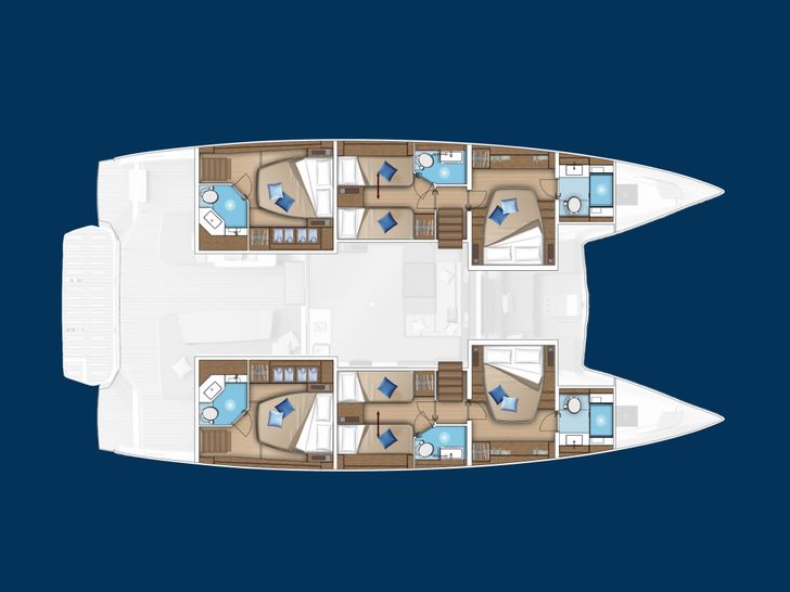 TRI WING - Lagoon 55,catamaran yacht layout