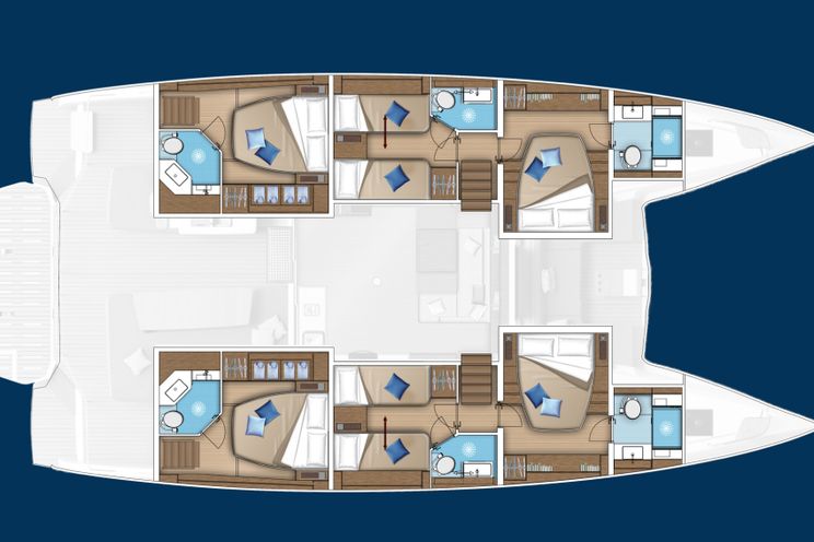 Layout for TRI WING - Lagoon 55, catamaran yacht layout
