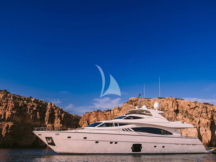 MELI Ferretti 881 - side profile anchored MELI Ferretti 881 - side profile anchored