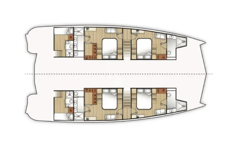 Layout for OVER THE MOON Moon 60 Power - cabin deck layout