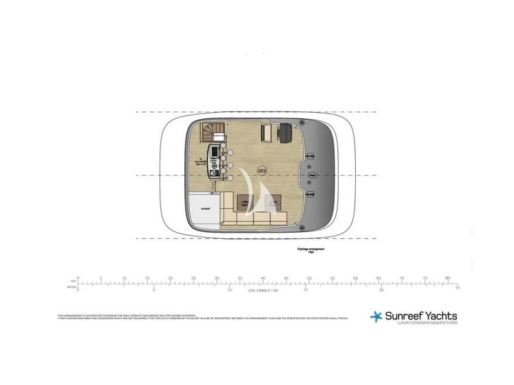 YOLO Sunreef 70 - flybridge layout YOLO Sunreef 70 - flybridge layout